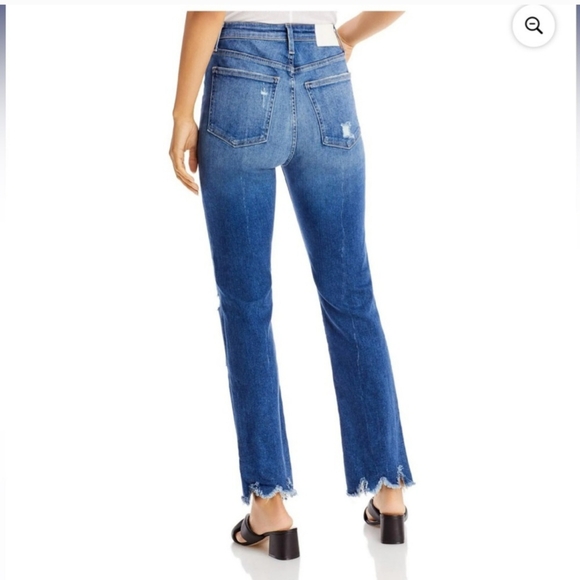 Jonathan Simkhai RIVER Blue High Rise Straight Leg Distressed Jeans-NWOT-30 - Picture 2 of 14